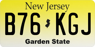 NJ license plate B76KGJ