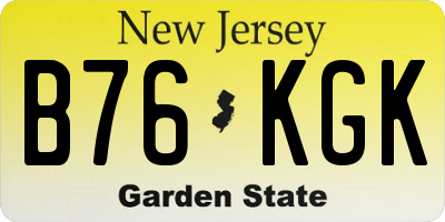 NJ license plate B76KGK