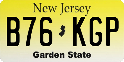 NJ license plate B76KGP