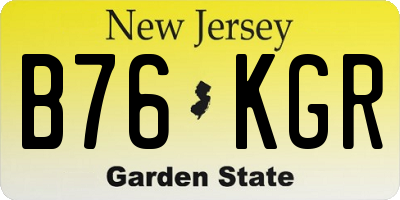 NJ license plate B76KGR
