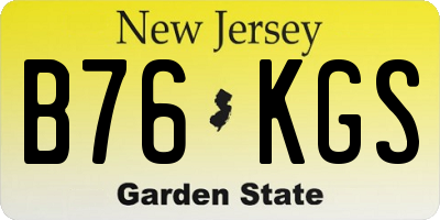 NJ license plate B76KGS