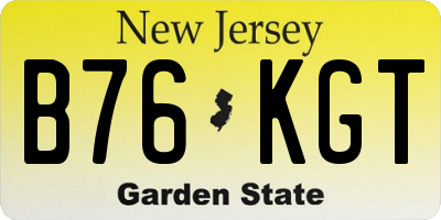 NJ license plate B76KGT