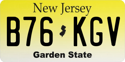 NJ license plate B76KGV