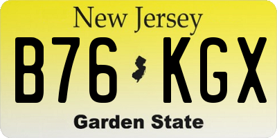 NJ license plate B76KGX