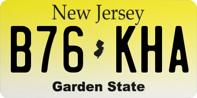 NJ license plate B76KHA