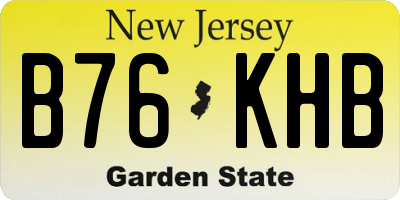 NJ license plate B76KHB