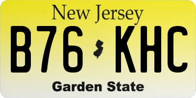 NJ license plate B76KHC