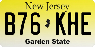 NJ license plate B76KHE