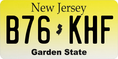 NJ license plate B76KHF