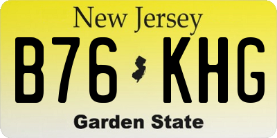 NJ license plate B76KHG