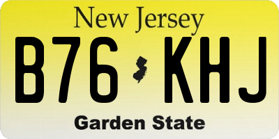 NJ license plate B76KHJ