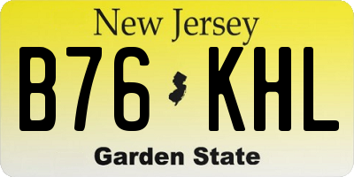 NJ license plate B76KHL