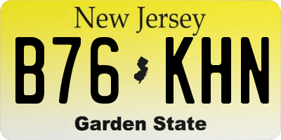NJ license plate B76KHN