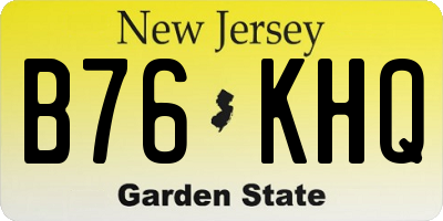 NJ license plate B76KHQ
