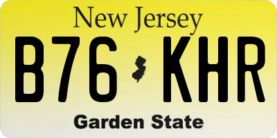 NJ license plate B76KHR