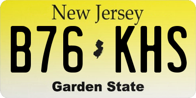 NJ license plate B76KHS