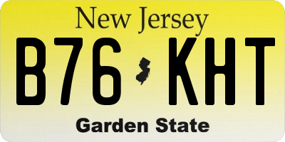 NJ license plate B76KHT