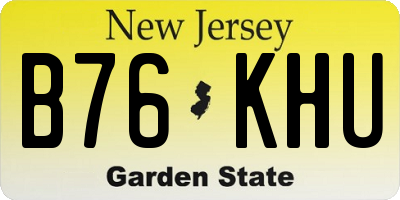 NJ license plate B76KHU