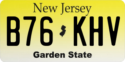 NJ license plate B76KHV