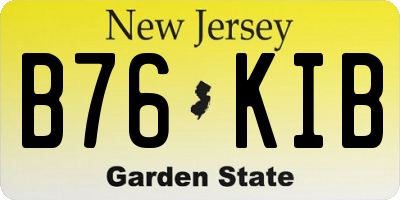 NJ license plate B76KIB