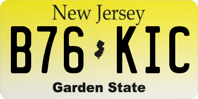 NJ license plate B76KIC