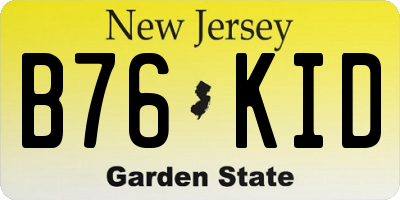 NJ license plate B76KID