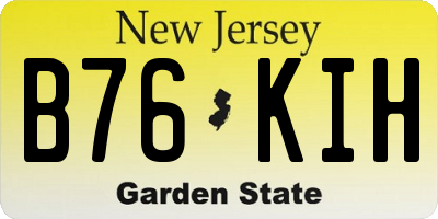NJ license plate B76KIH