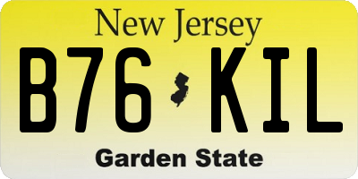 NJ license plate B76KIL