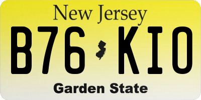 NJ license plate B76KIO