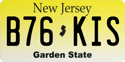 NJ license plate B76KIS