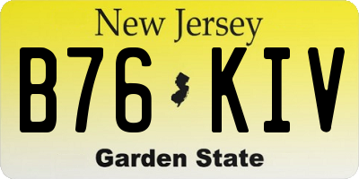 NJ license plate B76KIV