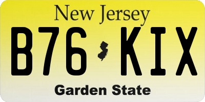 NJ license plate B76KIX