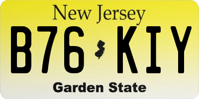 NJ license plate B76KIY