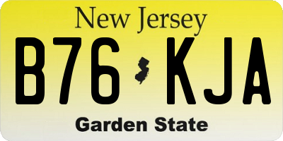 NJ license plate B76KJA
