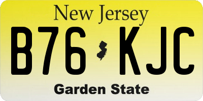 NJ license plate B76KJC