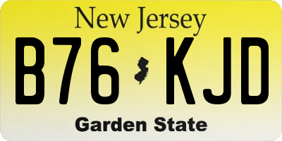 NJ license plate B76KJD