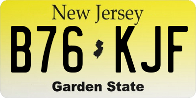 NJ license plate B76KJF