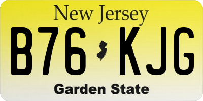 NJ license plate B76KJG