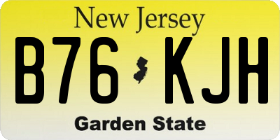 NJ license plate B76KJH