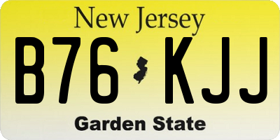 NJ license plate B76KJJ
