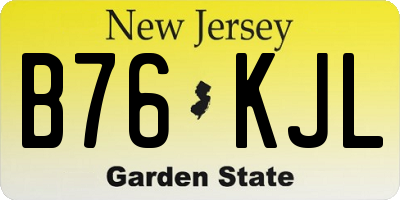 NJ license plate B76KJL