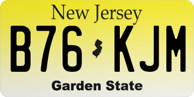 NJ license plate B76KJM