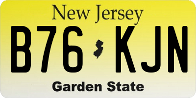 NJ license plate B76KJN