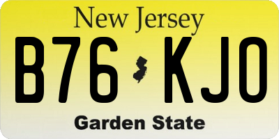 NJ license plate B76KJO