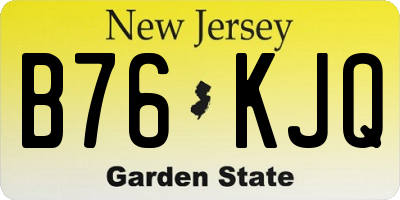 NJ license plate B76KJQ