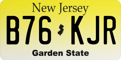 NJ license plate B76KJR