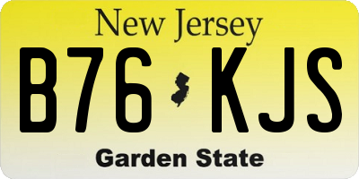 NJ license plate B76KJS