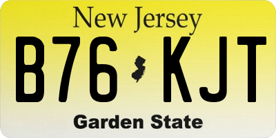 NJ license plate B76KJT