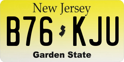 NJ license plate B76KJU