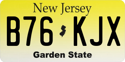 NJ license plate B76KJX